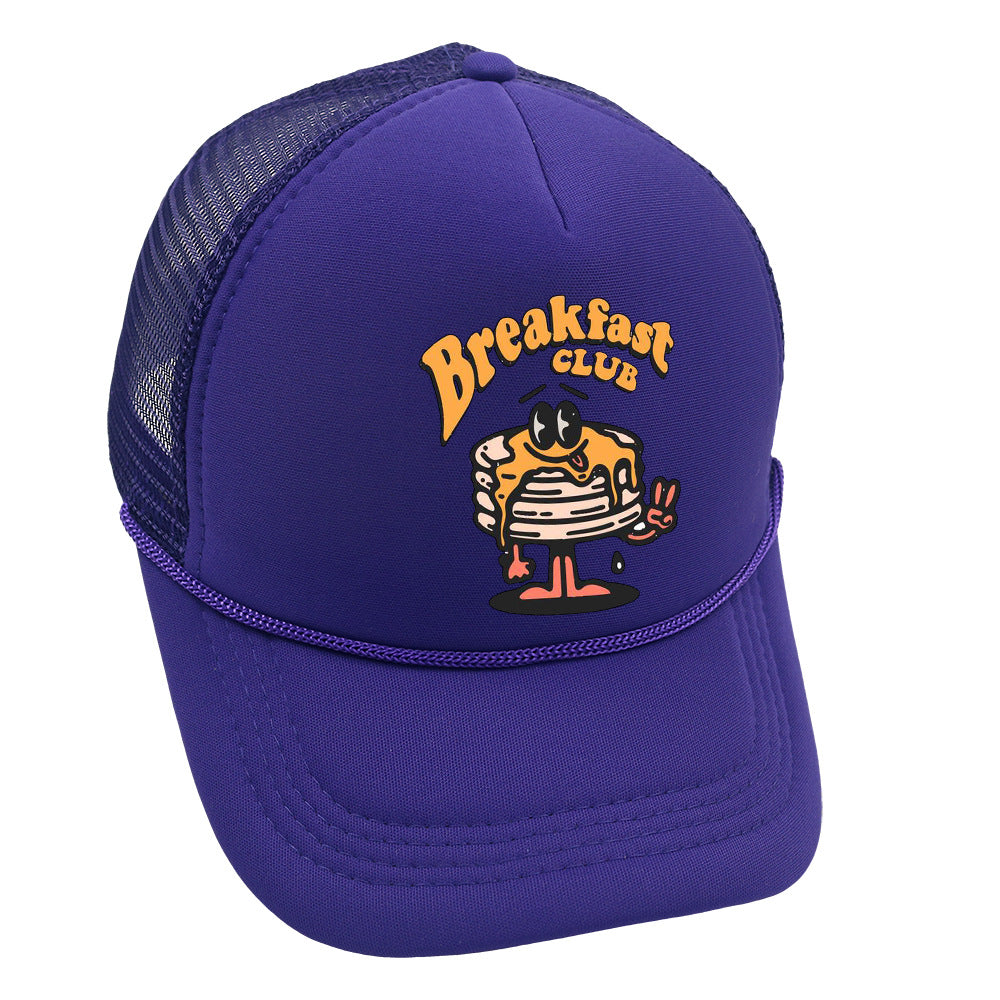 Wholesale Trucker Hat Hamburger Cartoon Print Baseball Cap Sponge Mesh Cap ACC-HT-HaiPu023