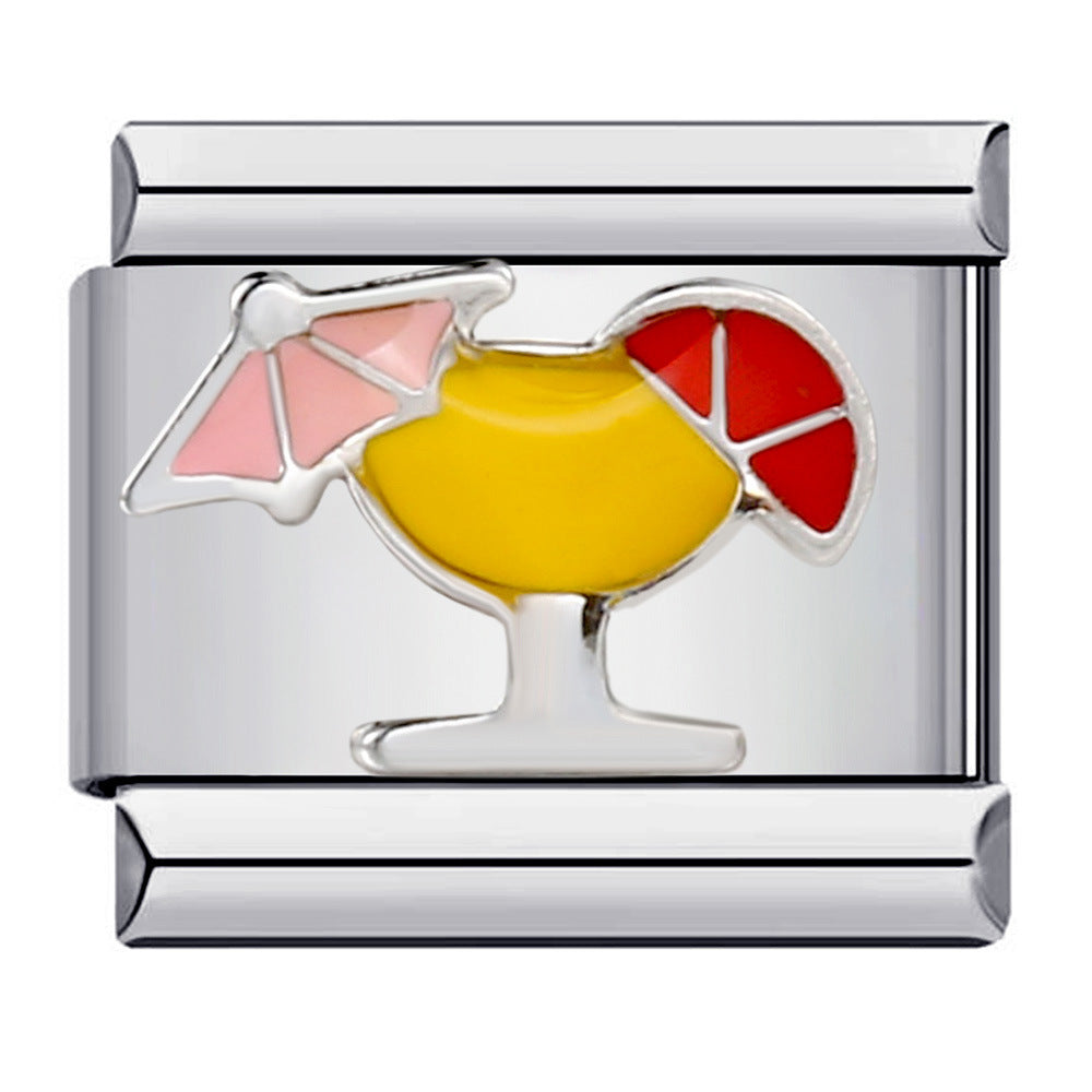 Wholesale Italian Charm Bracelet 9mm DIY Splicing Removable Cartoon Food Stainless Steel Composable Bracelet ACC-BT-QiYing010