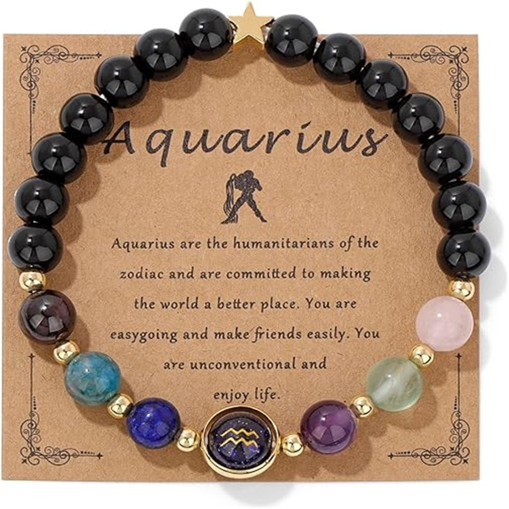 Wholesale Natural stone zodiac beaded bracelet