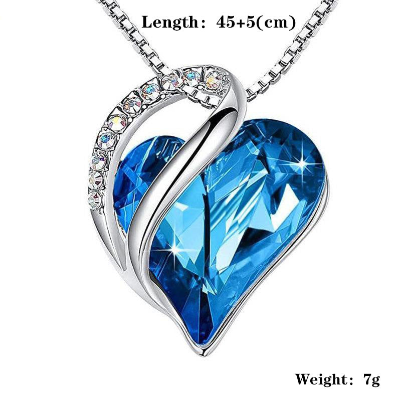 Wholesale Fashion Crystal Necklace Pendant Ocean Heart Love Necklace