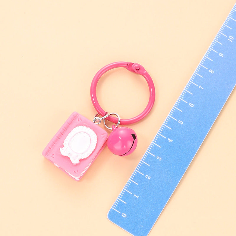 Wholesale Book Bell Keychain Cute Cartoon Hanger Resin Accessories ACC-KC-HuiMei002