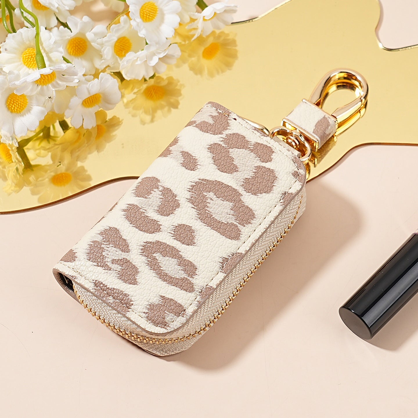 Wholesale PU Leather Leopard Print Car Key Holder Wallet Stylish Everyday Fashion Accessory Unisex Gift For Car Owners