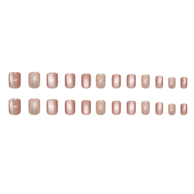 Wholesale 24 Pieces/box Fine glitter bean paste cat eye Nails Kits Nail Stickers