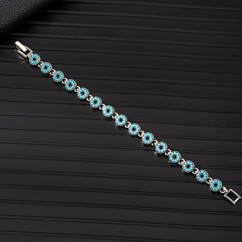 Wholesale Boho Ethnic Turquoise Bracelet Alloy Rhinestone Jewelry Accessory for Women