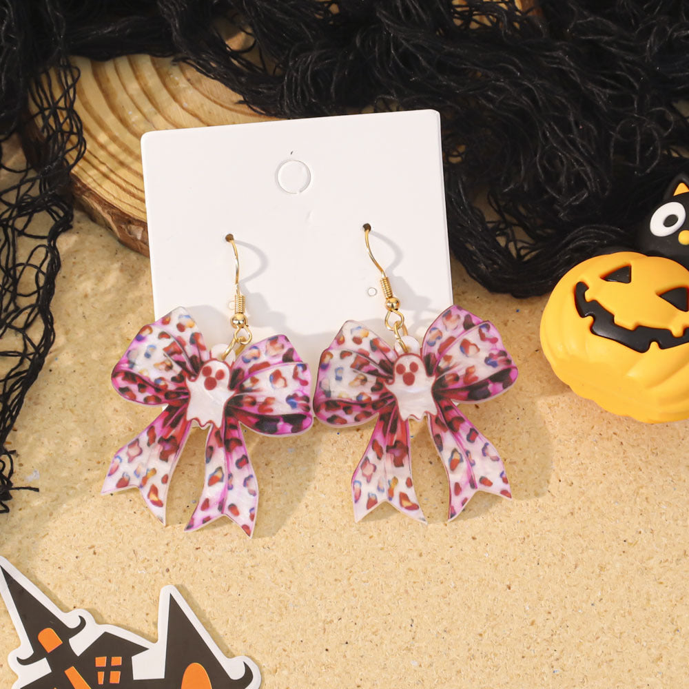 Wholesale  Acrylic Cute Ghost Bow Earrings