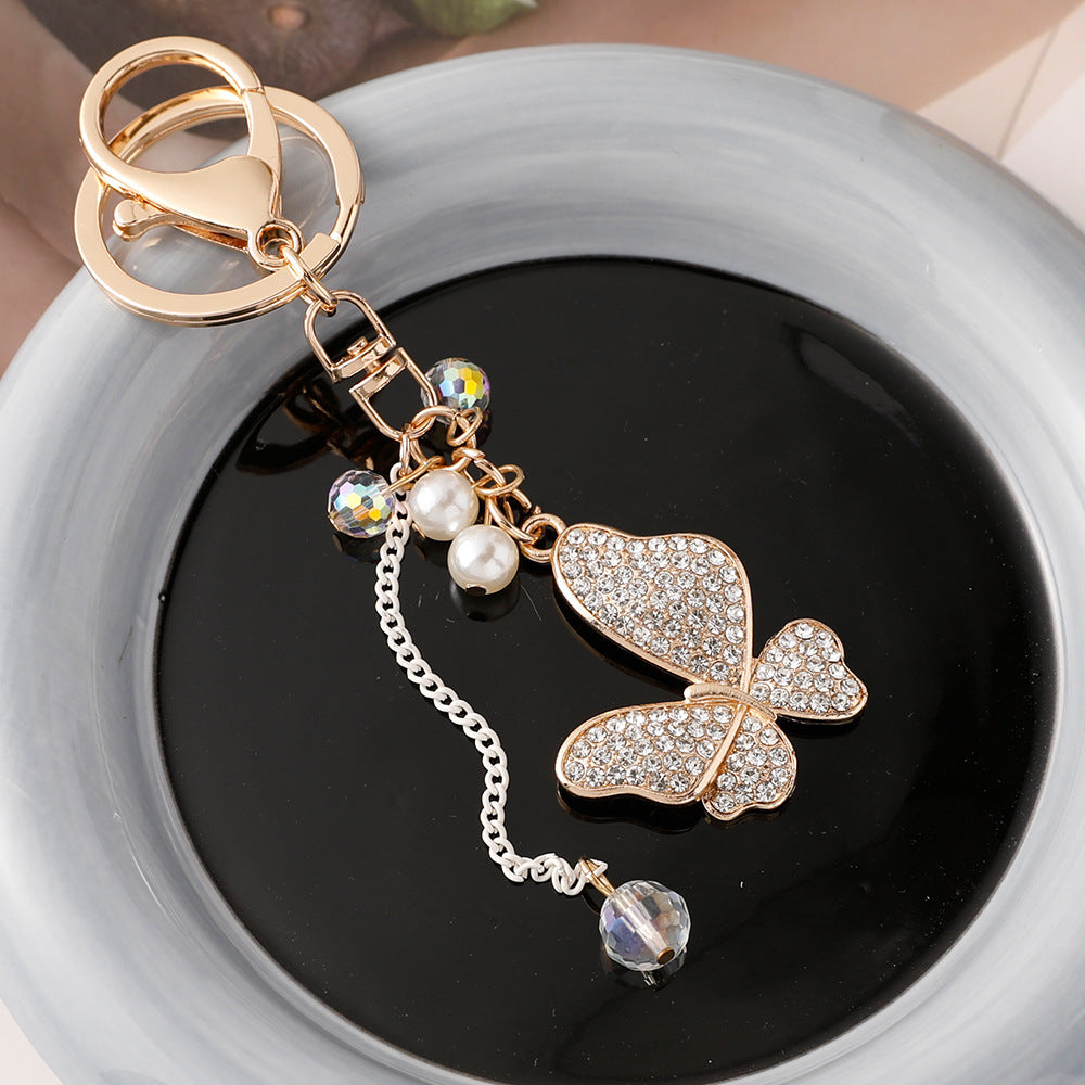Wholesale Tassel Butterfly Alloy Diamond Keychains ACC-KC-ChenHui011