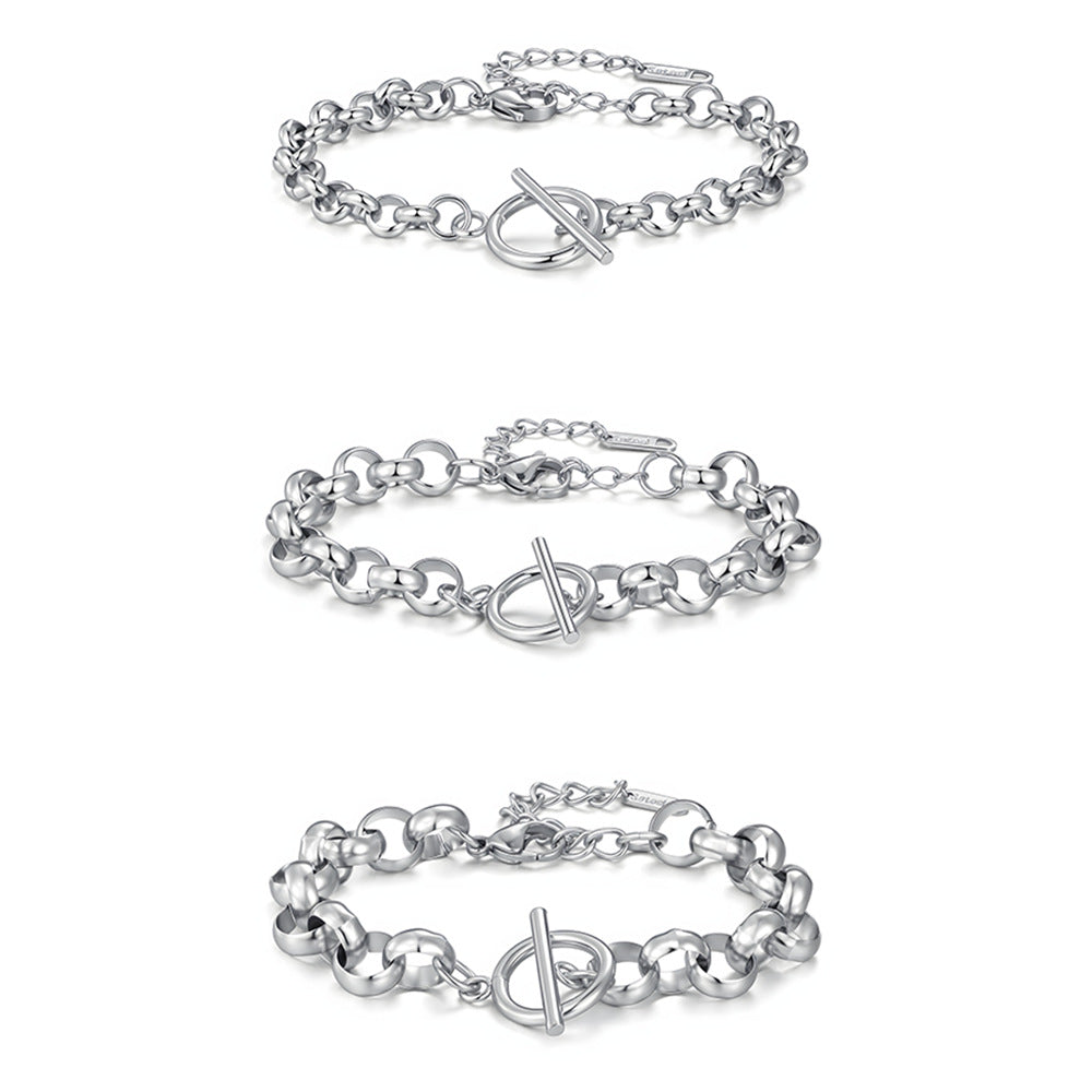 Wholesale Stainless Steel Pearl Chain Bracelet With OT Clasp Stylish Everyday Fashion Accessory For Boutique Resale