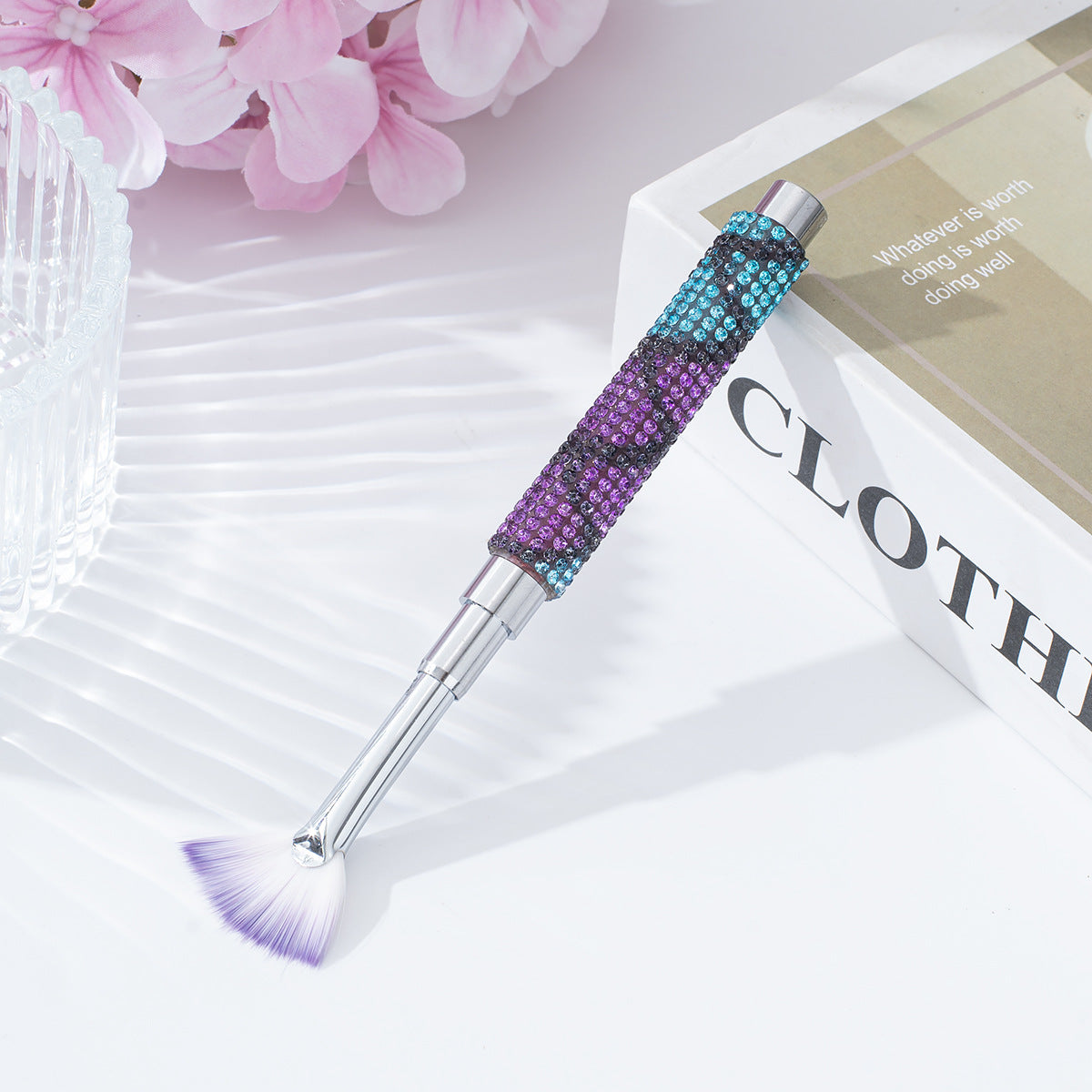 Wholesale model of diamond nail art pen with fan-shaped brush