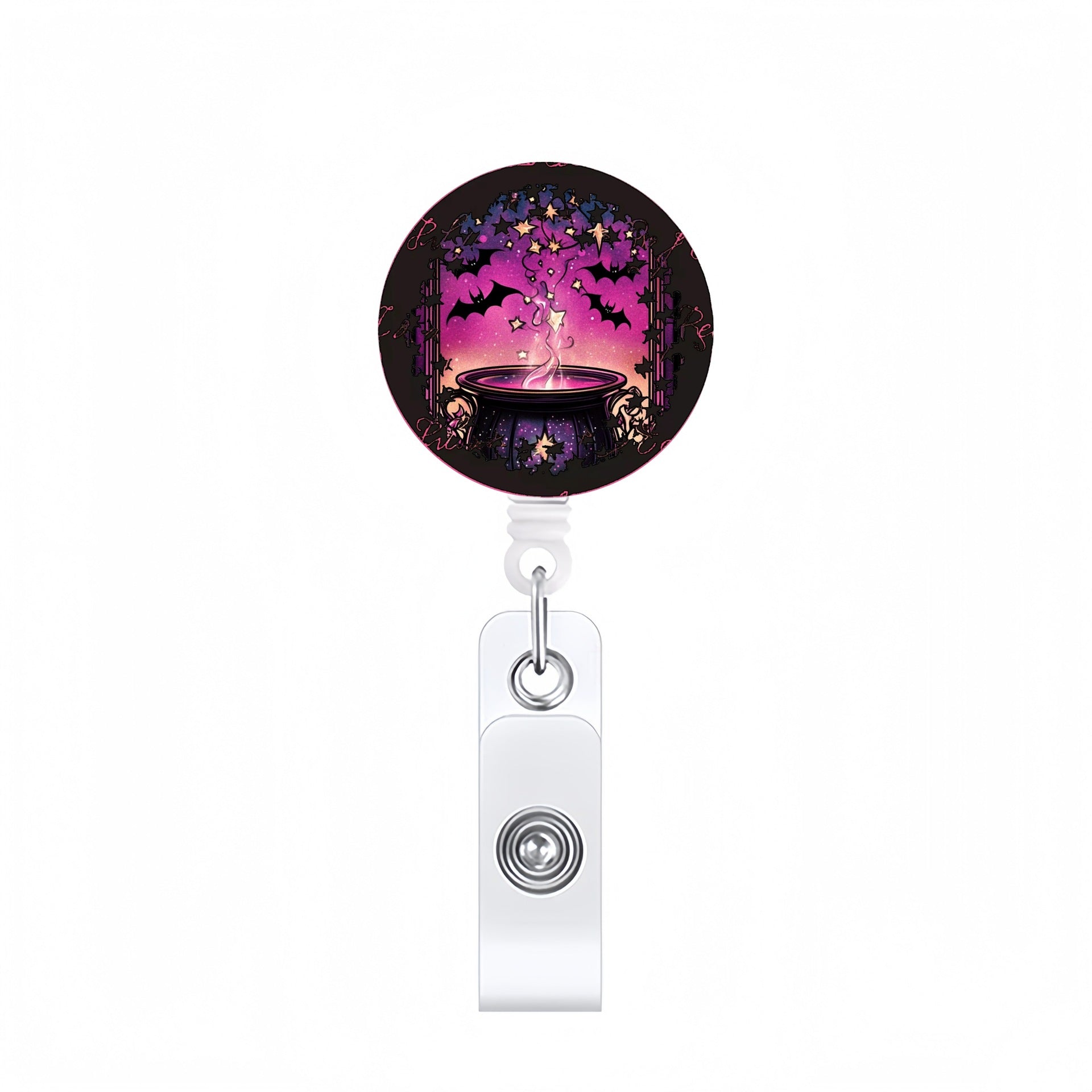 Wholesale Halloween Acrylic Retractable Clip Badge Keychain