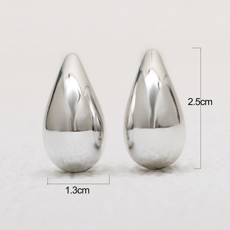 Wholesale Metal Teardrop Shape Geometric Chubby Earrings ACC-ES-LingGe003