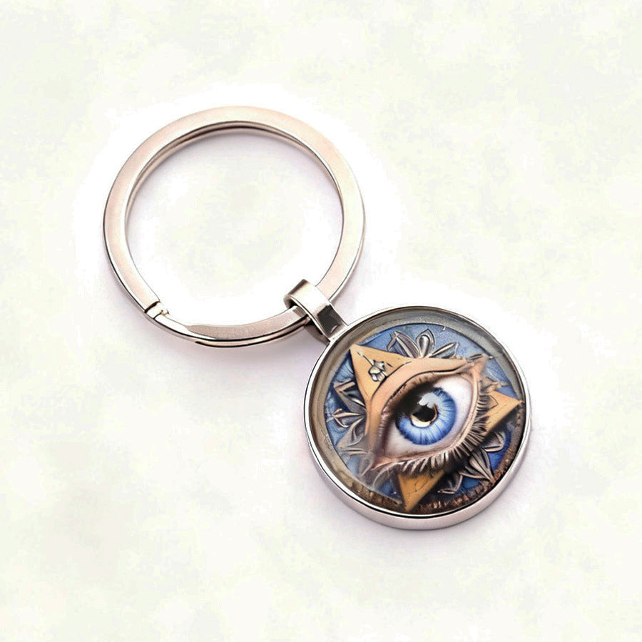 Wholesale Trendy Alloy Mysterious Eye Clover Keychain Pendant Men S European American Style Fashion Accessory Boutique Resale