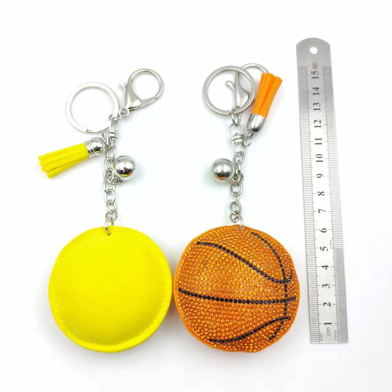 Wholesale  creative football basketball volleyball baseball hot diamond keychain