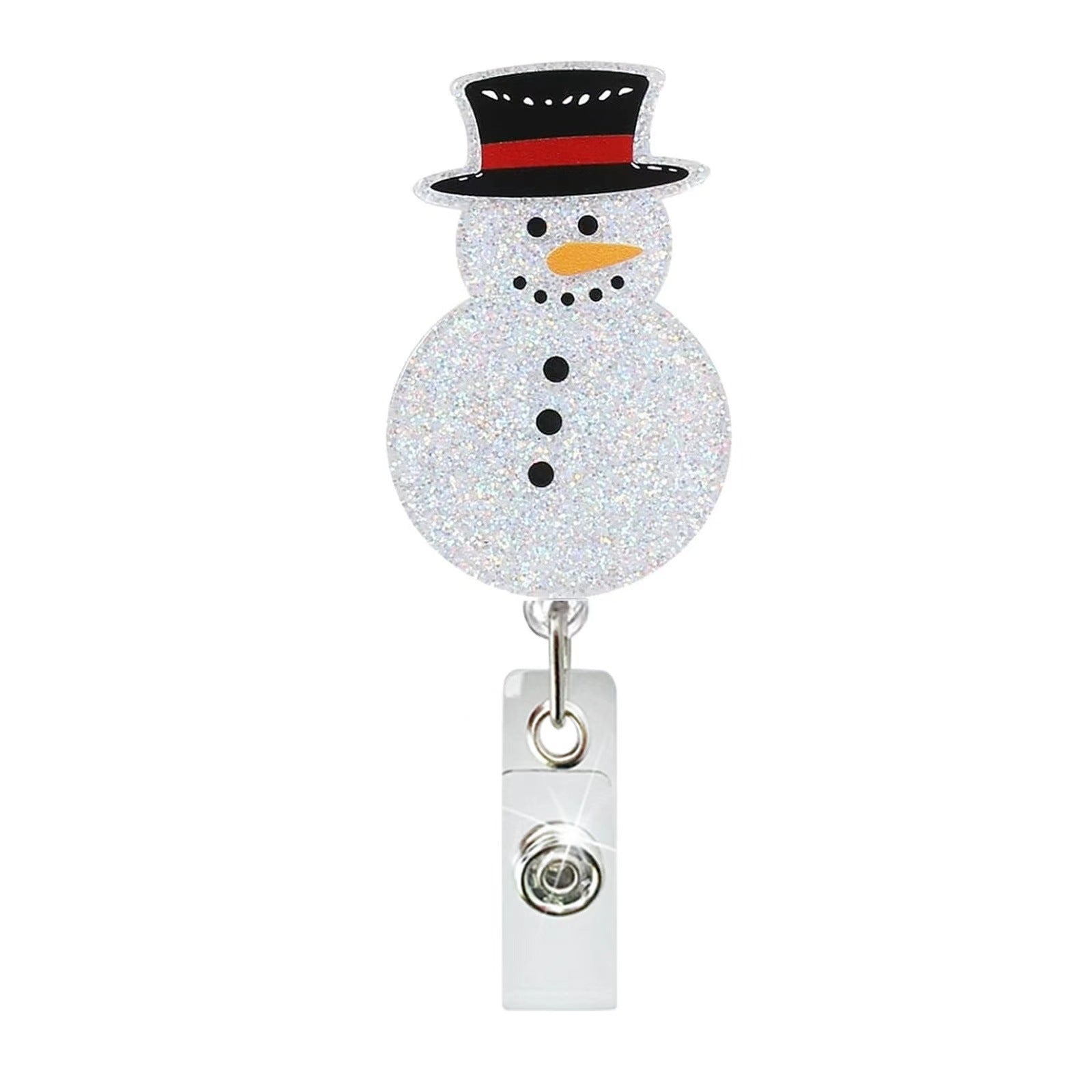 Wholesale Christmas Tree Holiday Glitter Badge Clip Retractable Fun Keychain ACC-KC-LingYu017