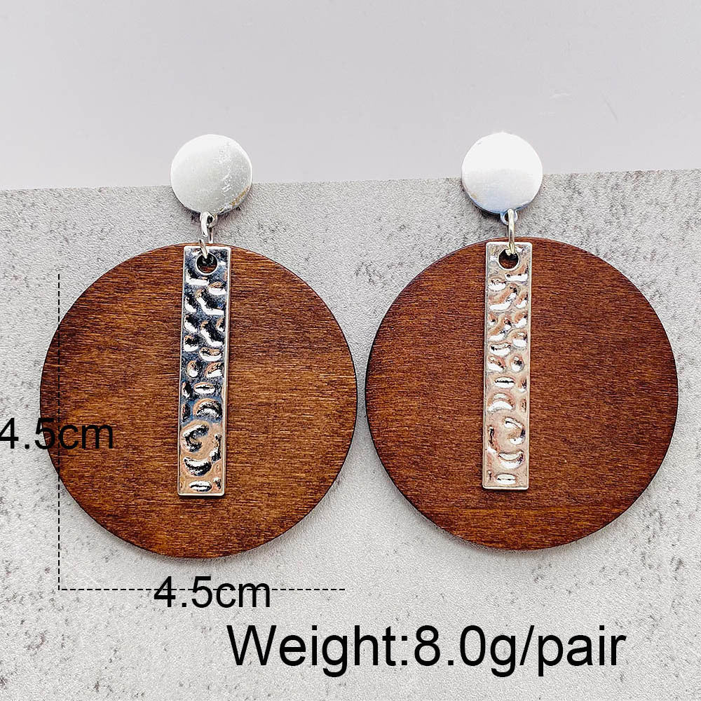 Wholesale Vintage Wooden Cross and Feather Earrings