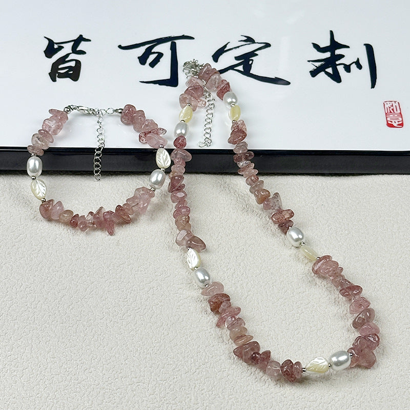 Großhandel natürliche Kiesstich -Barock -Perlenkette