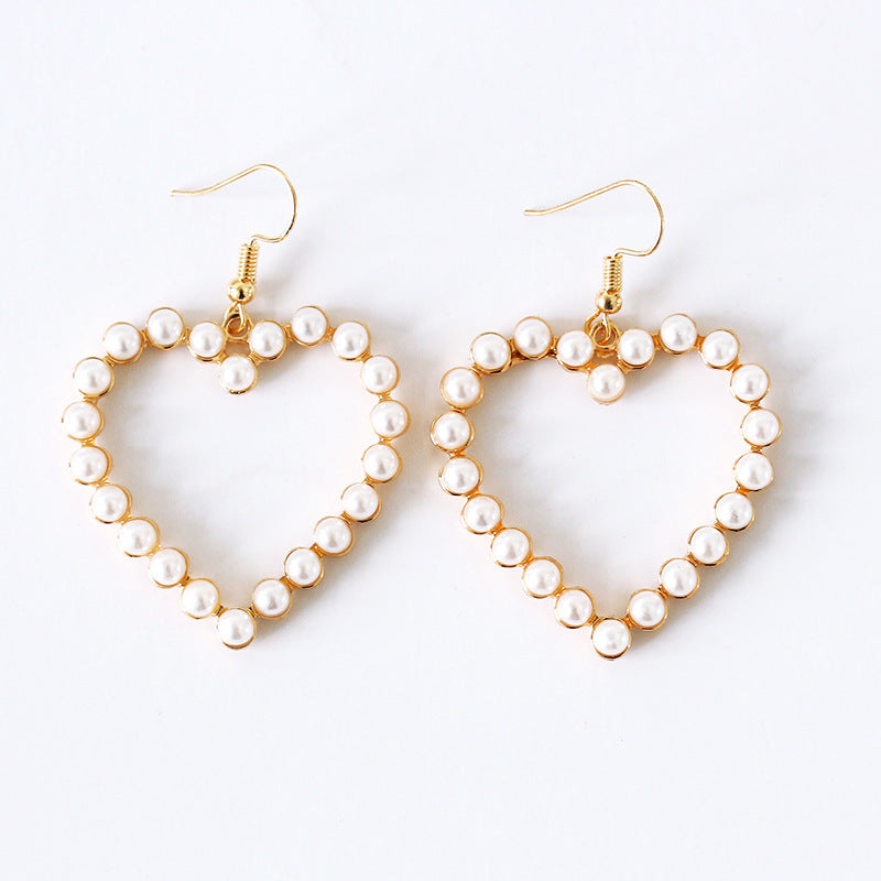 Wholesale  Cute Bow Ribbon  Pearl Love Earrings