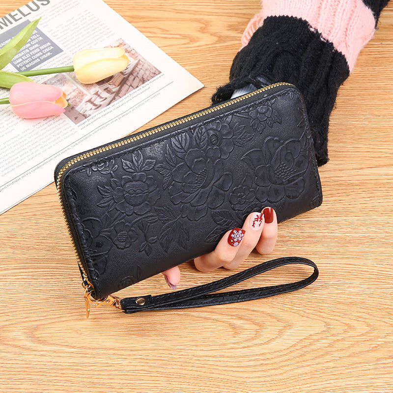 Wholesale long zipper clutch large mobile phone bag wallet