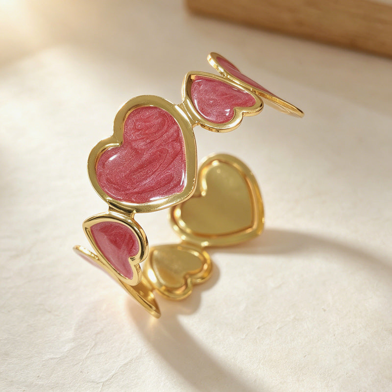Wholesale Stainless Steel Heart Open Bracelet - Fashion Accessory for Boutique Resale