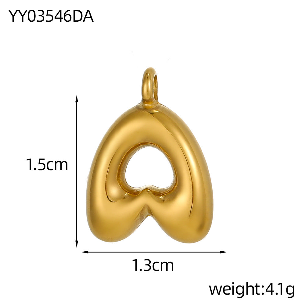Wholesale Stainless steel bubble letter pendant necklace accessories