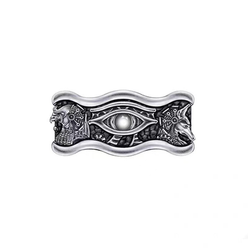Wholesale Retro Unisex All-Seeing Eye Adjustable Open Ring Metal Electroplated Fashion Accessory
