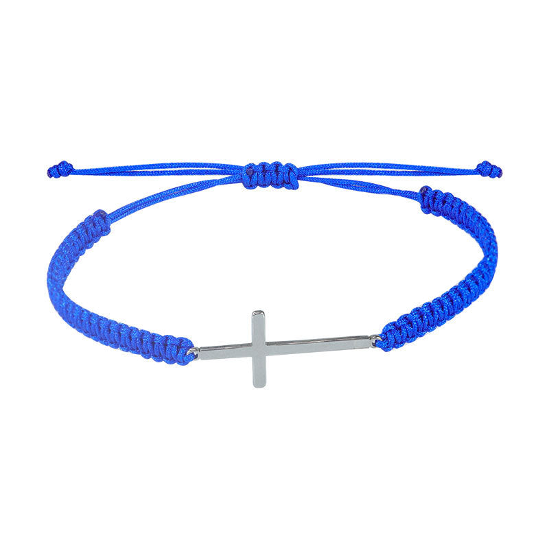 Wholesale cross multicolor adjustable bracelet black and white woven couple bracelet