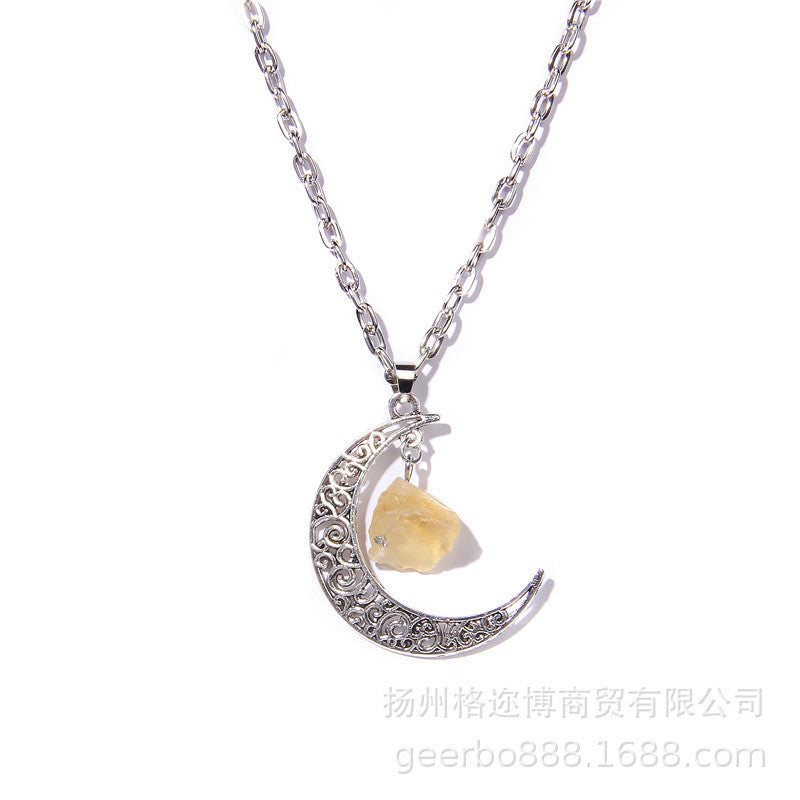 Wholesal women's alloy moon pendant fashion necklace