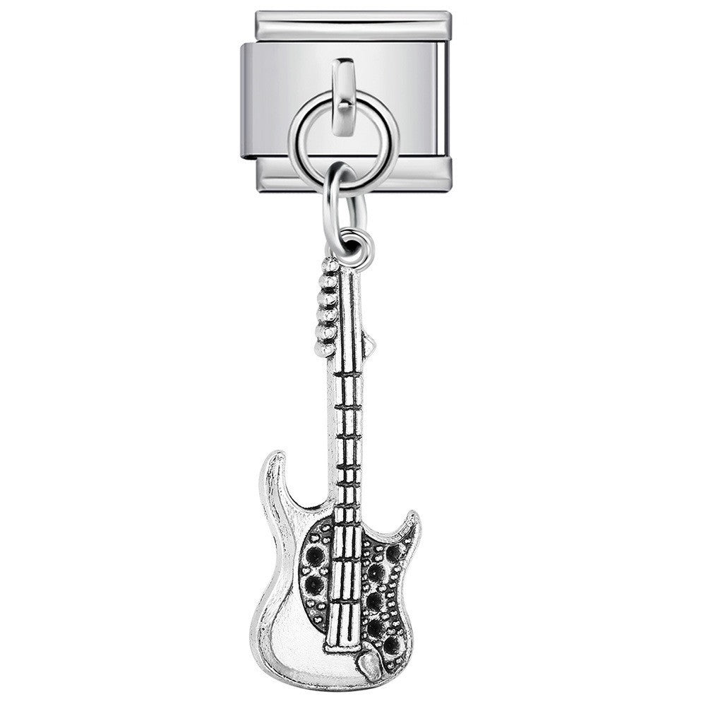 Wholesale Stainless Steel Music Instrument Series Italian Modular Bracelet DIY Pendants Fashion Accessory for Boutique Resale