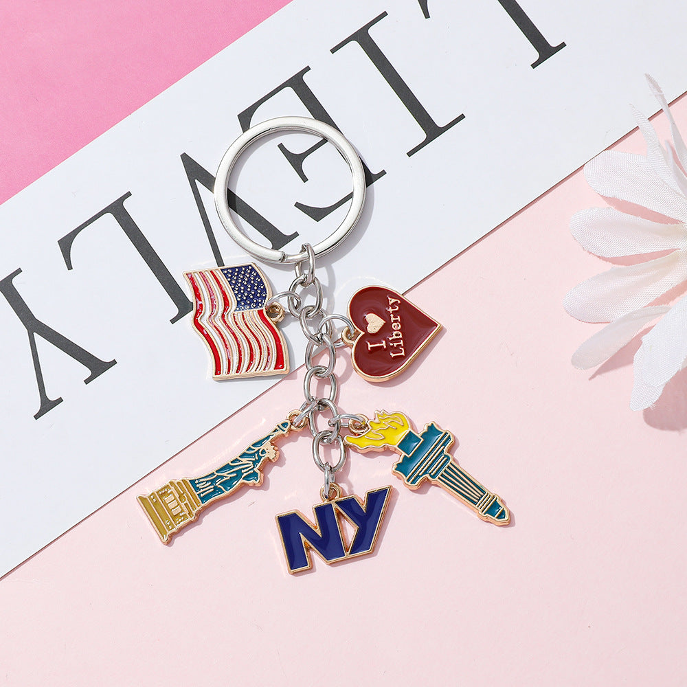 Wholesale Independence Day Commemorative Oil Drop Keychain