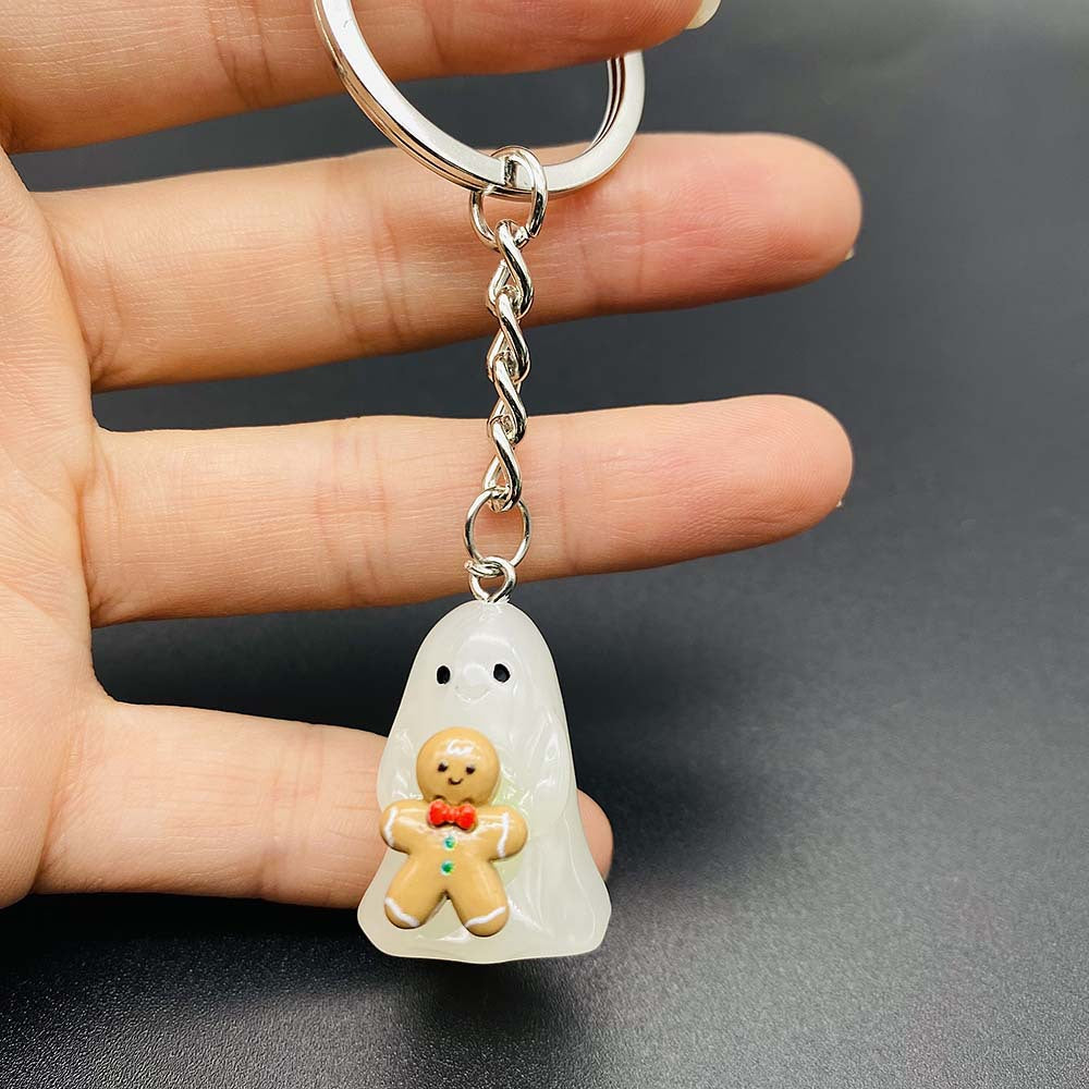 Wholesale Halloween  Keychain Luminous Ghost Three-Dimensional Keychains