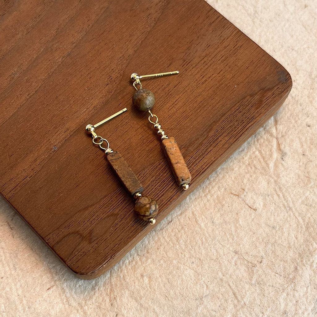 Wholesale  ethnic style natural stone beaded earrings