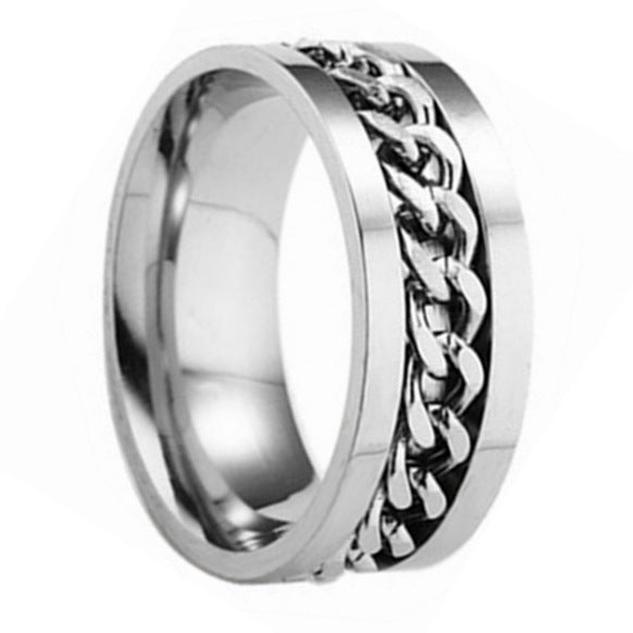 Wholesale Men's Titanium Steel Rotating  Ring