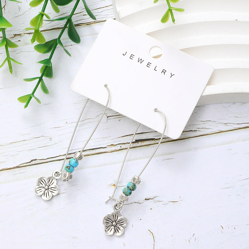 Wholesale Bohemian Style Metal Turquoise Water Drops  Earrings
