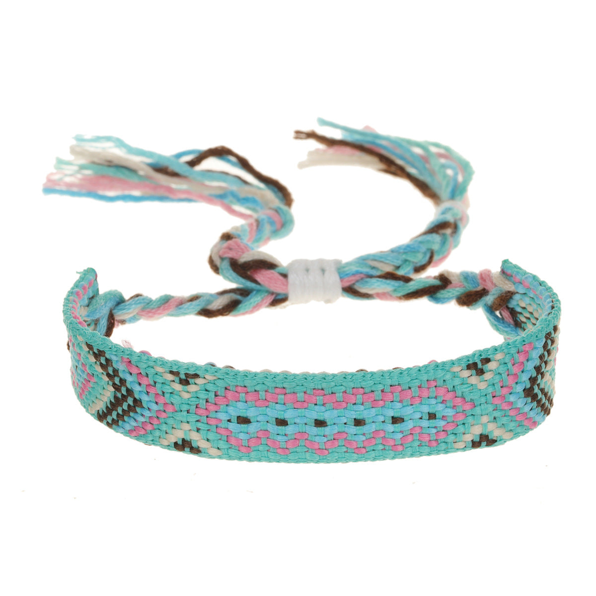 Wholesale Nepalese Style Handmade Friendship Rainbow Rope Adjustable Bracelet Jewelry Accessory Boutique Resale