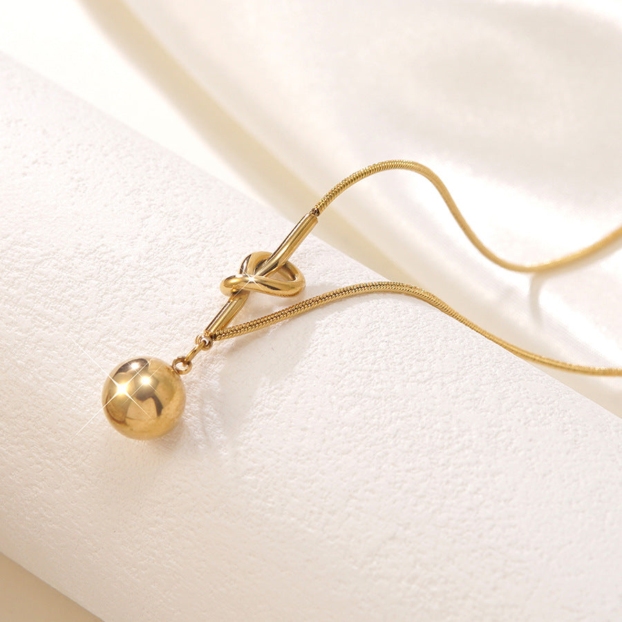 Wholesale knotted round bead  necklace non-fading  necklace