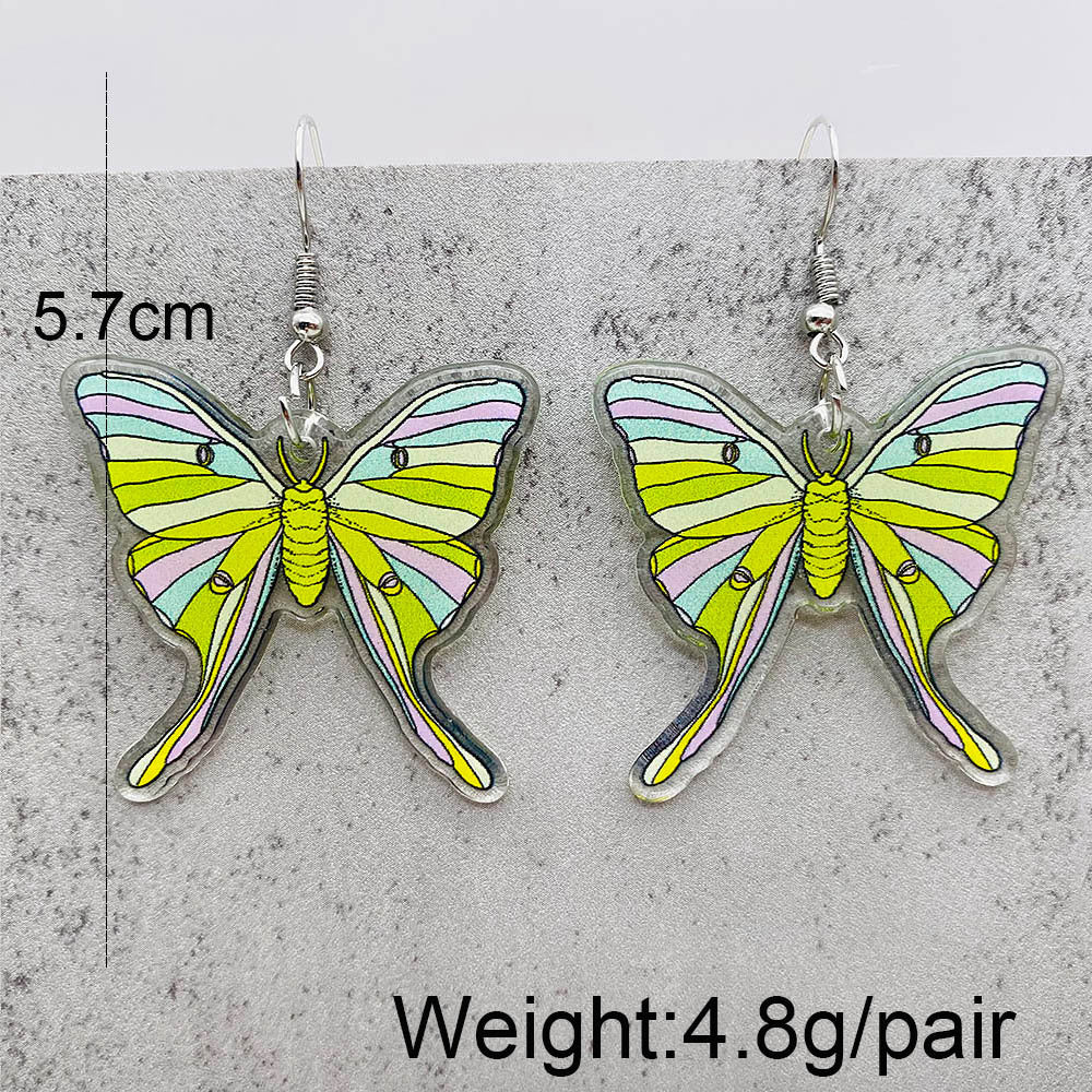 Wholesale  acrylic butterfly chicken heart animal double-sided printing pendant earrings