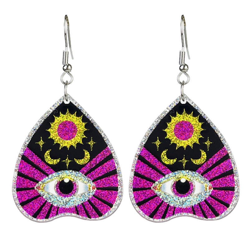 Wholesale 2 Pairs/pack Halloween Shiny Crown Skull Cherry Acrylic Earrings ACC-ES-HY143