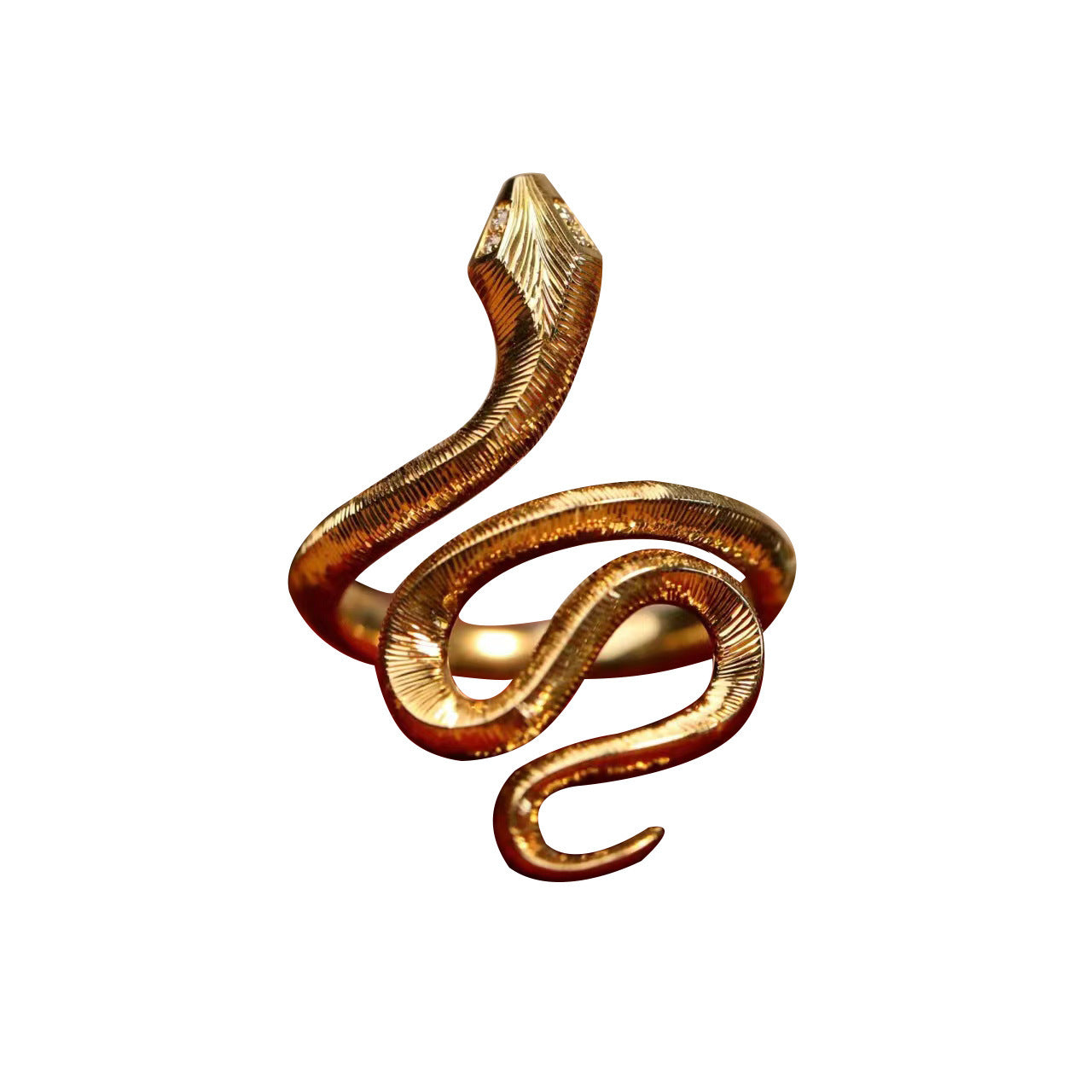 Wholesale gold-plated texture snake Adjustable rings