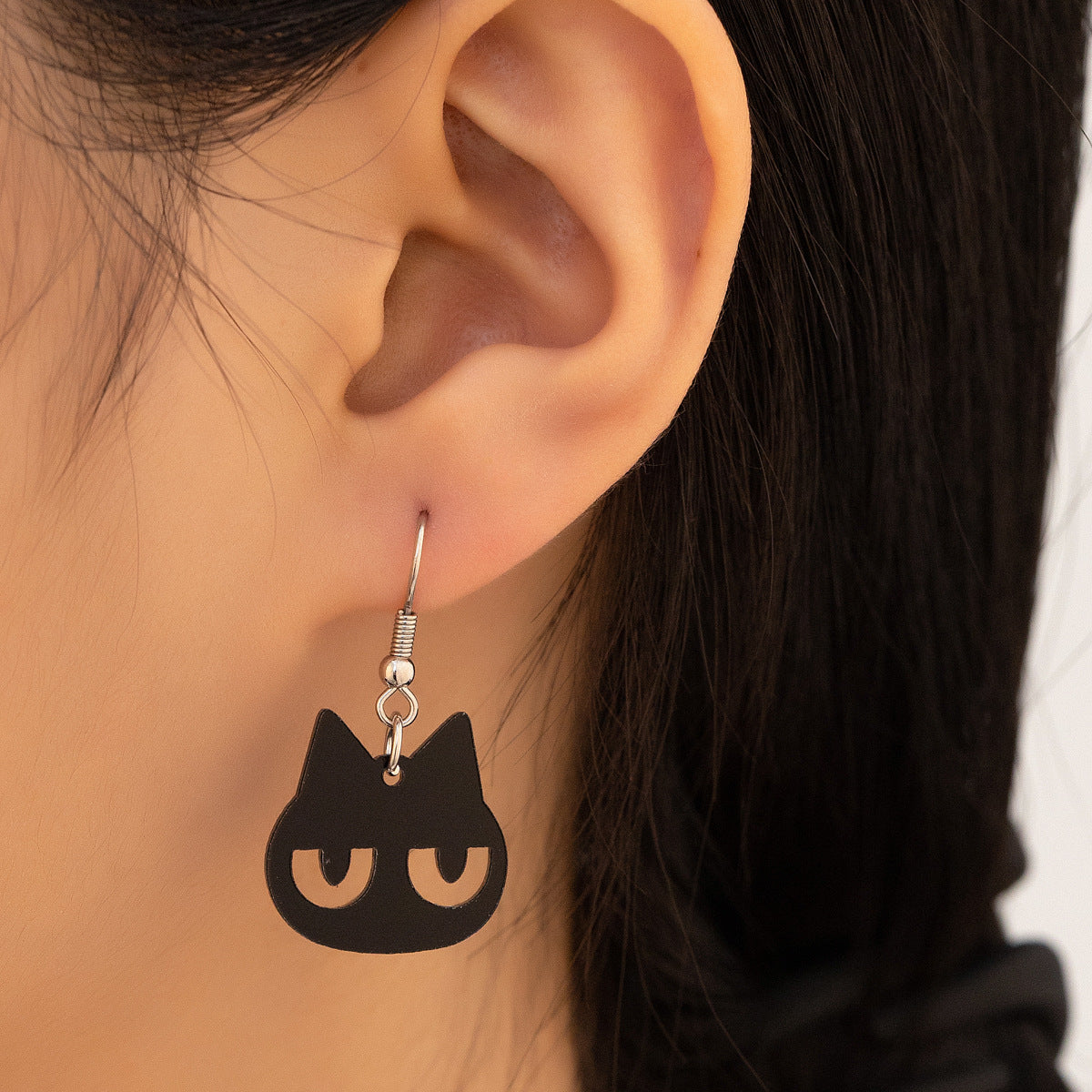 Wholesale Black Cat Acrylic Earrings - Funny Animal Pendant Jewelry for Party &  Gift