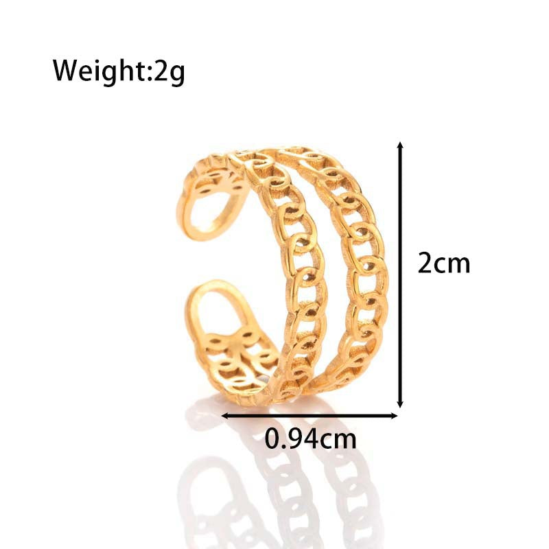 Wholesale Titanium steel personality  popular double-layer chain opening adjustable bracelet
