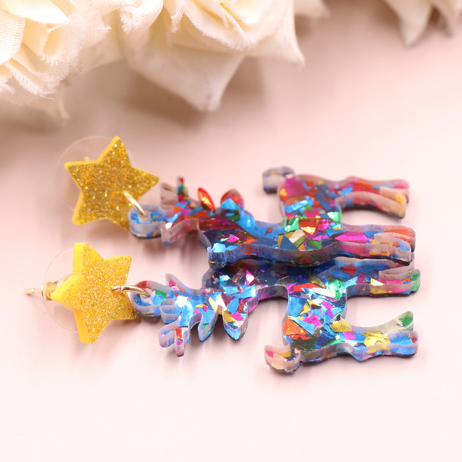 Wholesale Elk Christmas Cartoon Animal Acrylic Earrings