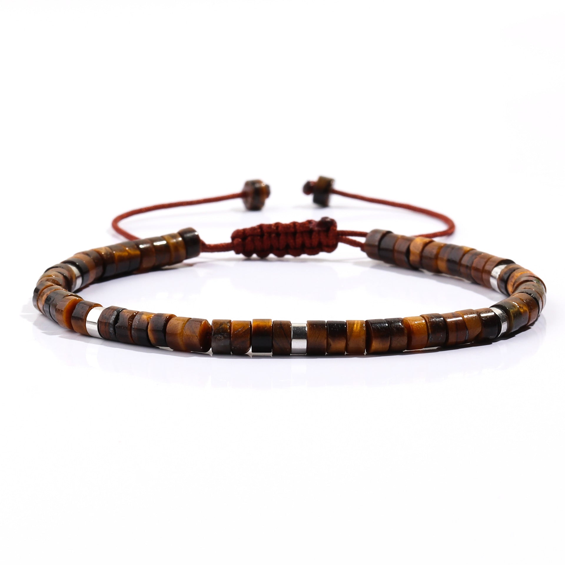 Wholesale Handmade Beads Bohemian Natural Stone Cylindrical Flat Bead Bracelet ACC-BT-FenRui012