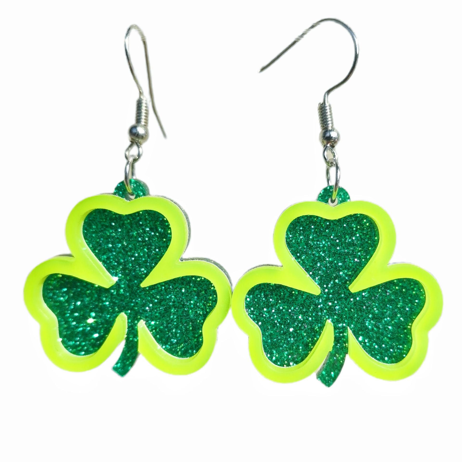 Wholesale St. Patrick's Four Leaf Clover Green Earrings