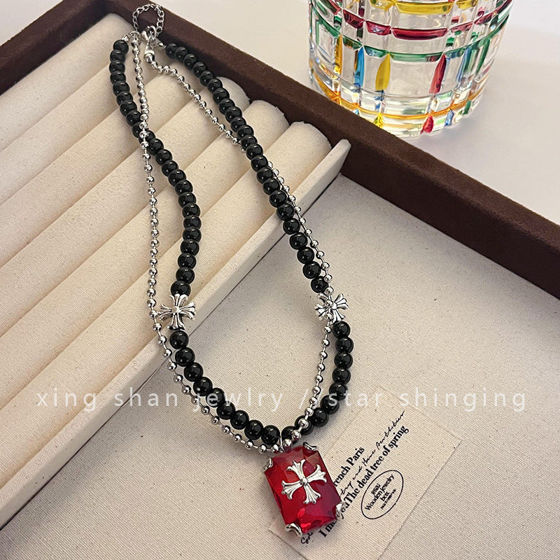 Wholesale   Love Beaded Clavicle Chain Necklace