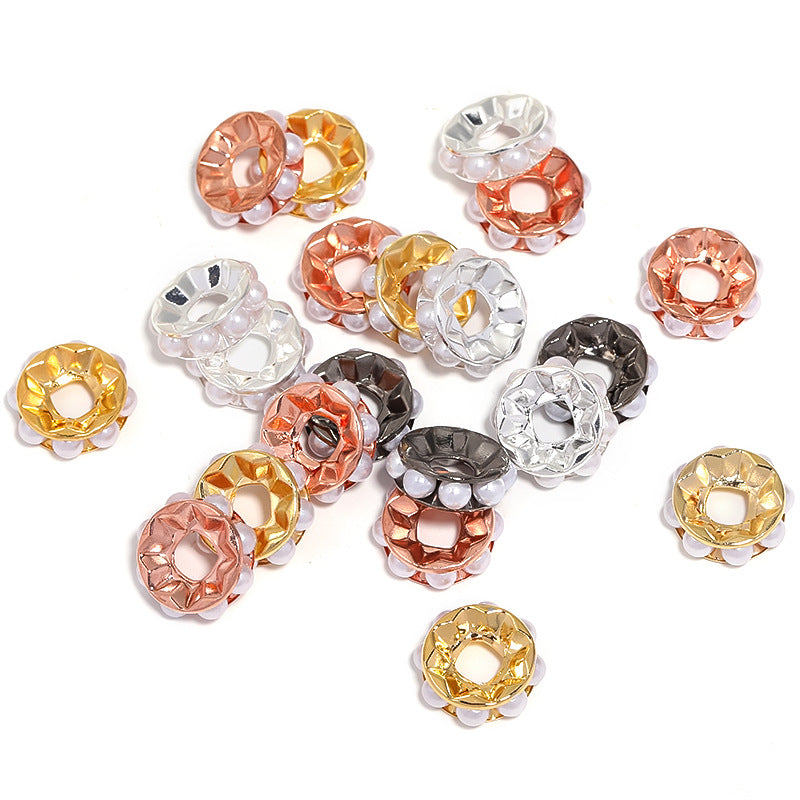 Wholesale 100pcs 17mm Round Straight Edge Diamond Ring Beaded DIY Accessories ACC-BDS-BLG064