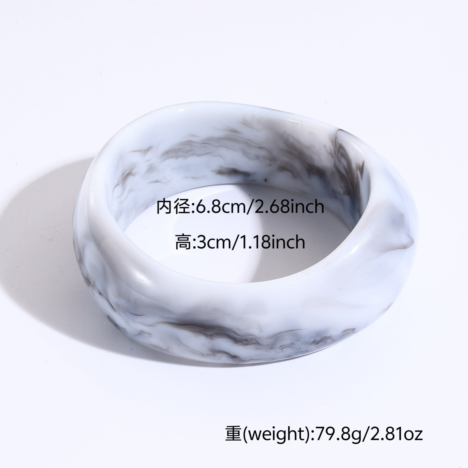 Wholesale Wide Oval Translucent Resin Bracelet Retro Style Jewelry Accessory for Everyday Wear
