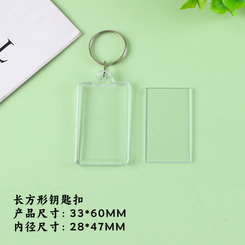 Wholesale Calligraphy Acrylic Keychain Blank Photo Frame - Trendy Fashion Accessory Gift for Party