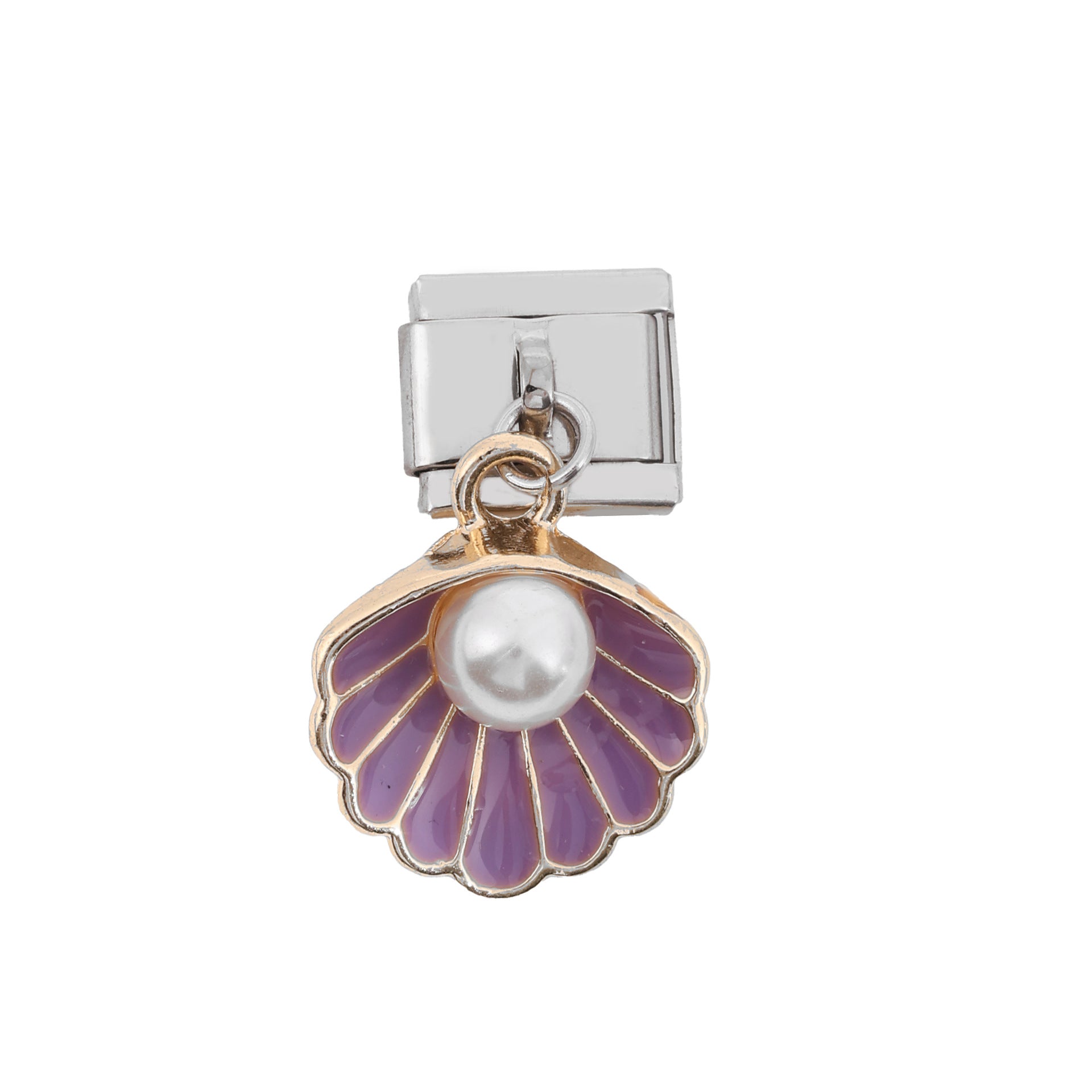 Wholesale 10pcs Italian Charm Bracelet 9mm DIY Splicing Removable Shell Pearl Water Drop Stainless Steel Composable Bracelet