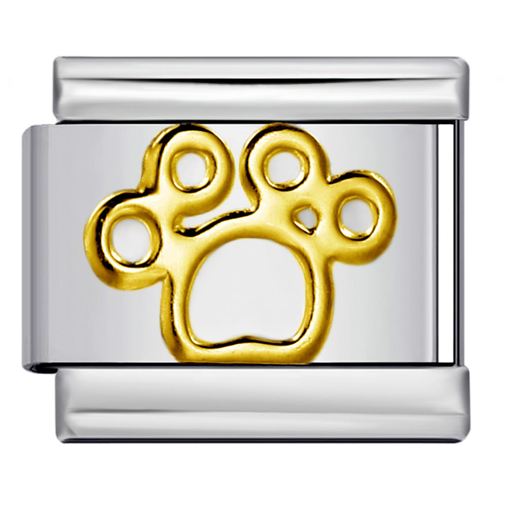 Wholesale Italian Charm Bracelet 9mm DIY Splicing Removable Gold and Silver Stainless Steel Composable Bracelet