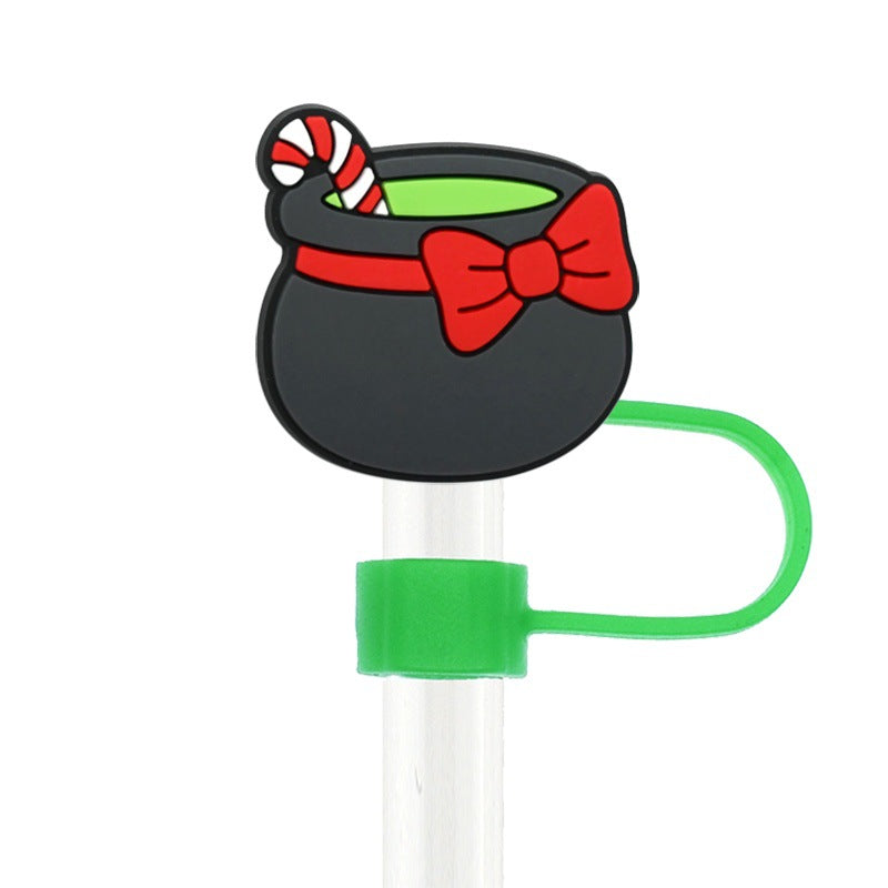 Wholesale  Random 100pcs Cartoon   10mm PVC Soft Straw Tube Cap