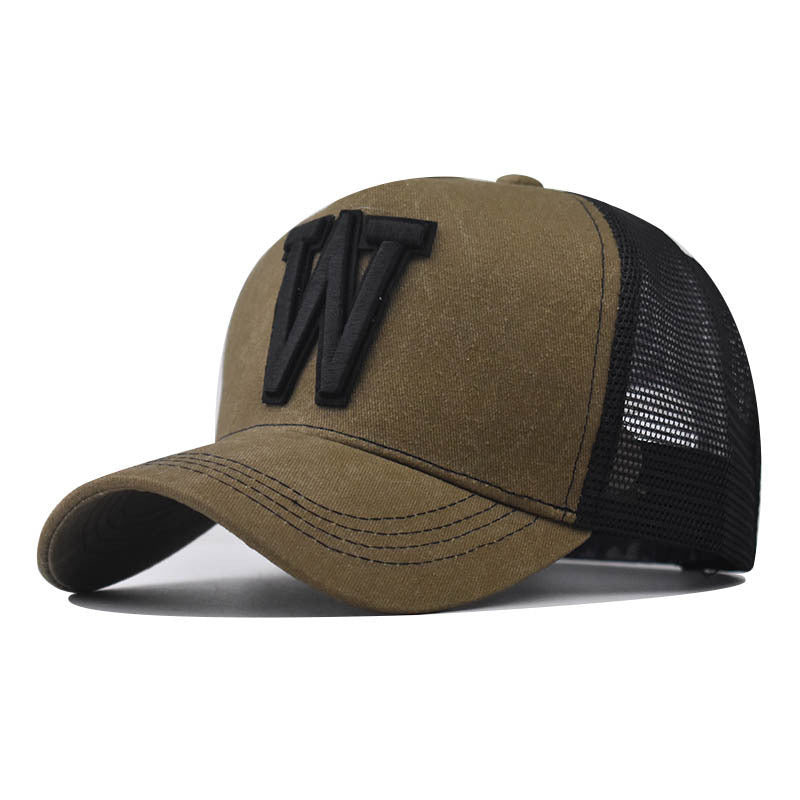 Wholesale 3D Embroidered Distressed Baseball Cap Trendy Adjustable Breathable Mesh Hat For Outdoor Summer